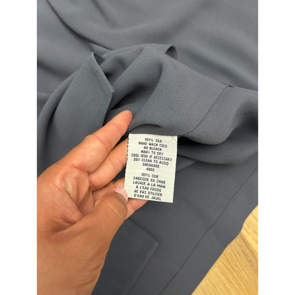 Eileen Fisher Silk 2 Piece Set Blouse Maxi Skirt Blue Gray M S office workwear - Picture 5 of 8
